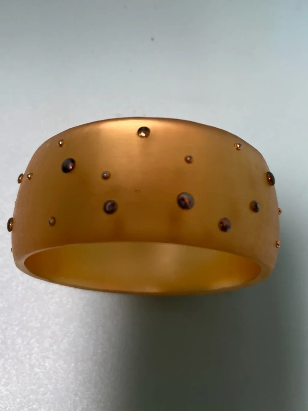Alexis Bittar Yellow Resin Bangle with Gold Metal Studs